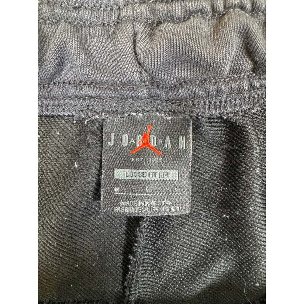 Jordan Flight Fleece Pants Mens Medium Black‎ Loose Fit Joggers DV1279-010